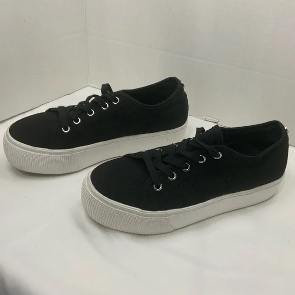 Steve Madden Black Platform Sneakers Shoes - Picture 3 of 12
